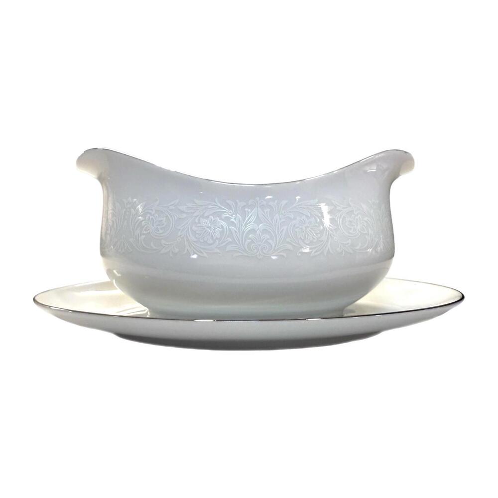 Vintage Carlton Japan Plymouth 303 Gravy Boat with Attached Saucer